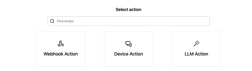 Select Action Type